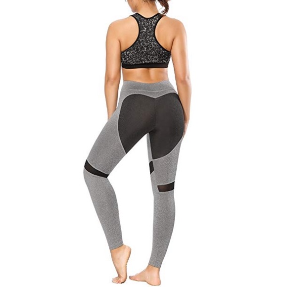 Workout Leggings High Waist With Mesh Panels - Picture 4 of 6